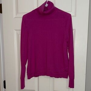 J. Crew Vibrant Magenta Turtleneck Sweater